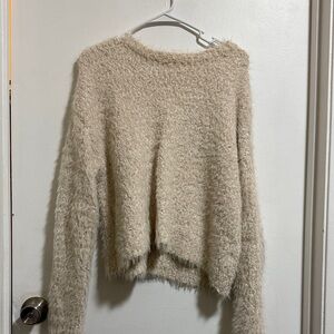 Forever 21 Cream Fuzzy Women's Sweater